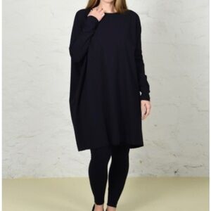 Bryn Walker Damien Tunic stretch ponte modal oversized Lagenlook black size S